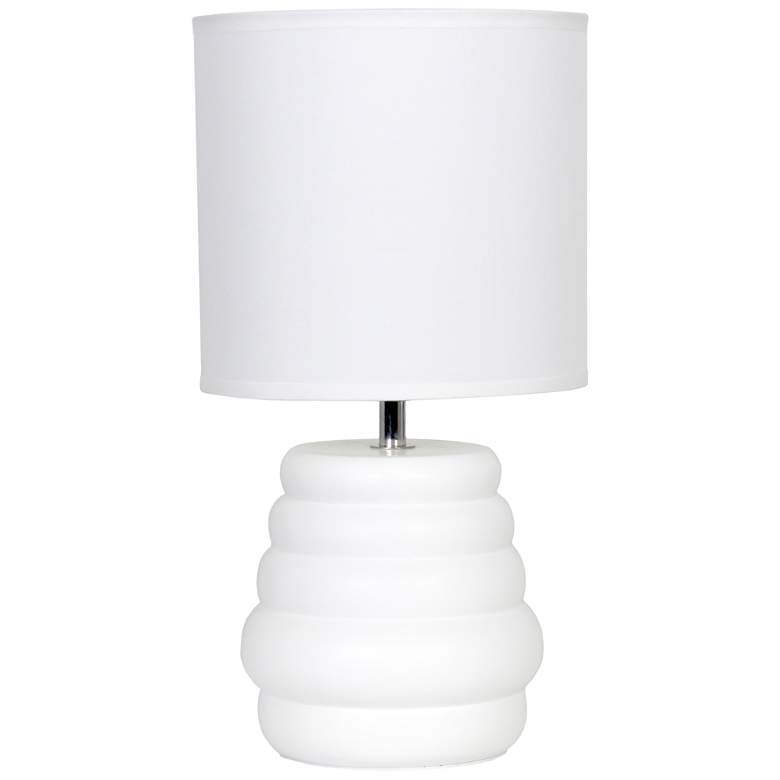 Image 2 Simple Designs 12.68" Chic Glow Stacked Crmc Tb Lp, Mono Fbc Shd, Off White