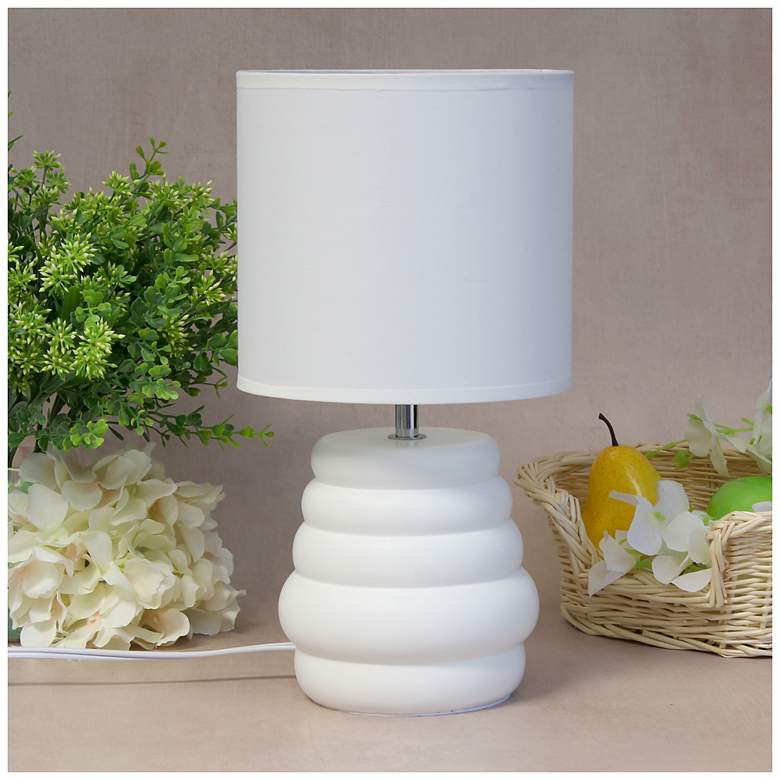 Image 1 Simple Designs 12.68" Chic Glow Stacked Crmc Tb Lp, Mono Fbc Shd, Off White