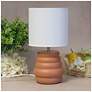 1_Simple Designs 12.68" Chic Glow Stacked Tb Lp, Mono Fabric Shd, Terracotta