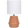 3_Simple Designs 12.68" Chic Glow Stacked Tb Lp, Mono Fabric Shd, Terracotta more views