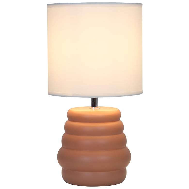 Image 4 Simple Designs 12.68" Chic Glow Stacked Tb Lp, Mono Fabric Shd, Terracotta more views