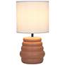 4_Simple Designs 12.68" Chic Glow Stacked Tb Lp, Mono Fabric Shd, Terracotta more views