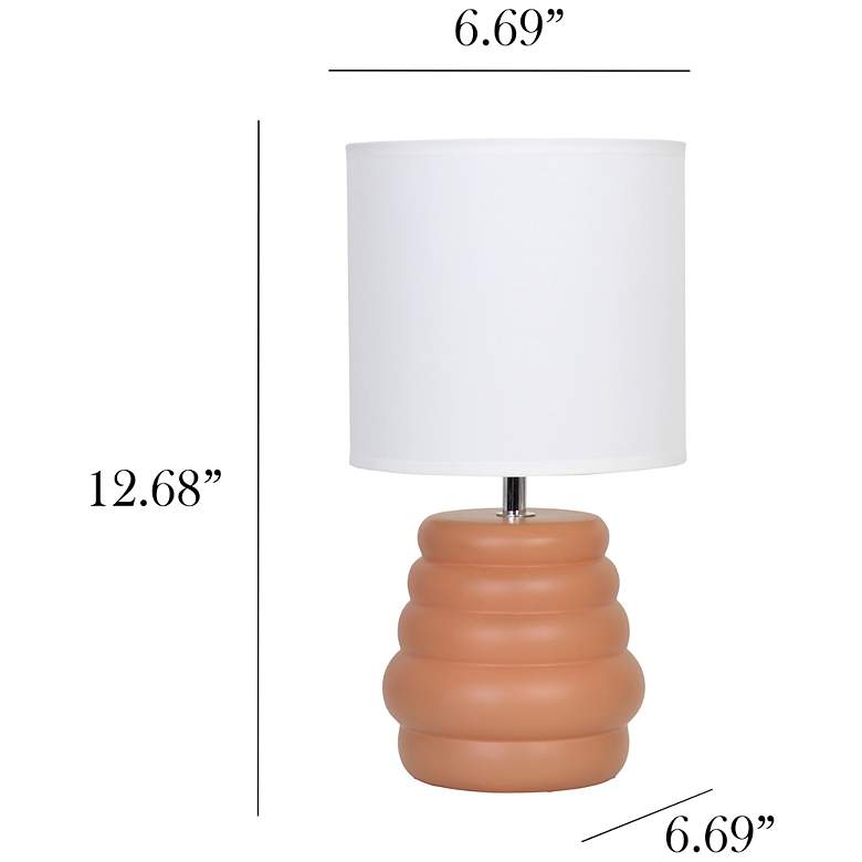 Image 5 Simple Designs 12.68" Chic Glow Stacked Tb Lp, Mono Fabric Shd, Terracotta more views