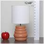 7_Simple Designs 12.68" Chic Glow Stacked Tb Lp, Mono Fabric Shd, Terracotta more views