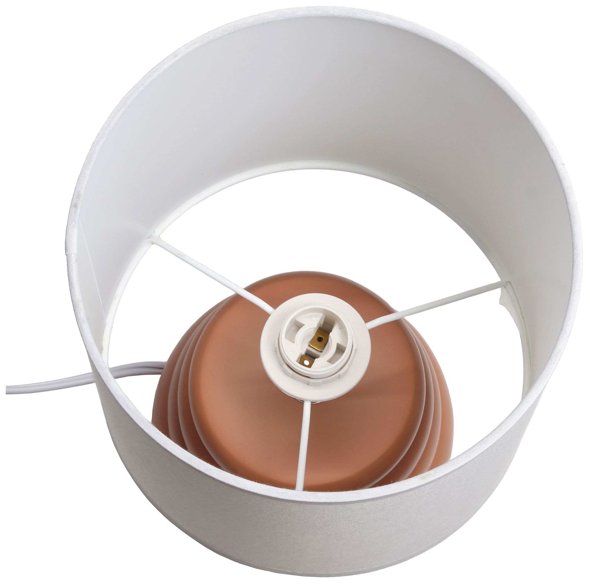 Simple Designs 12.68" Chic Glow Stacked Tb Lp, Mono Fabric Shd, Terracotta