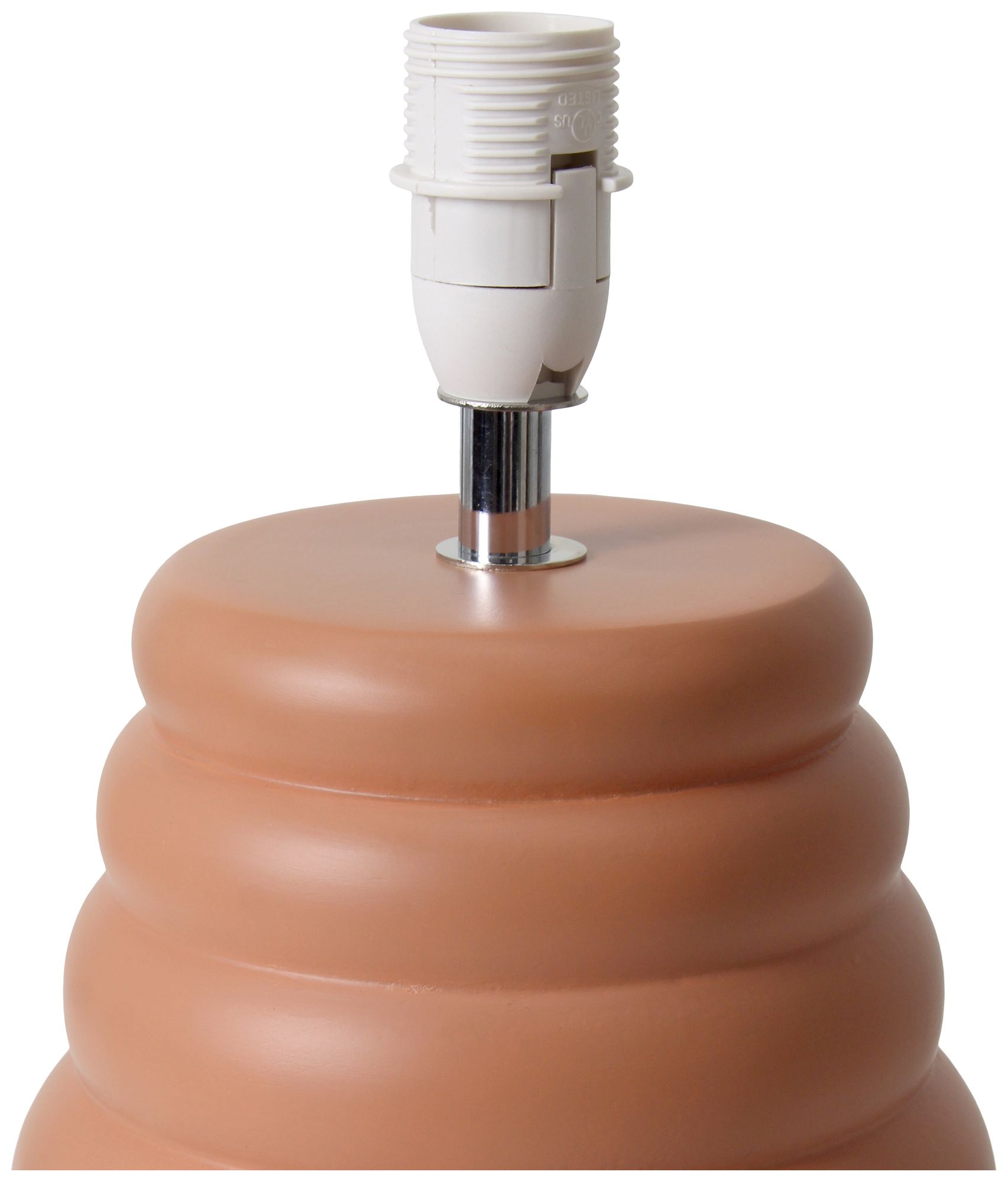 Simple Designs 12.68" Chic Glow Stacked Tb Lp, Mono Fabric Shd, Terracotta