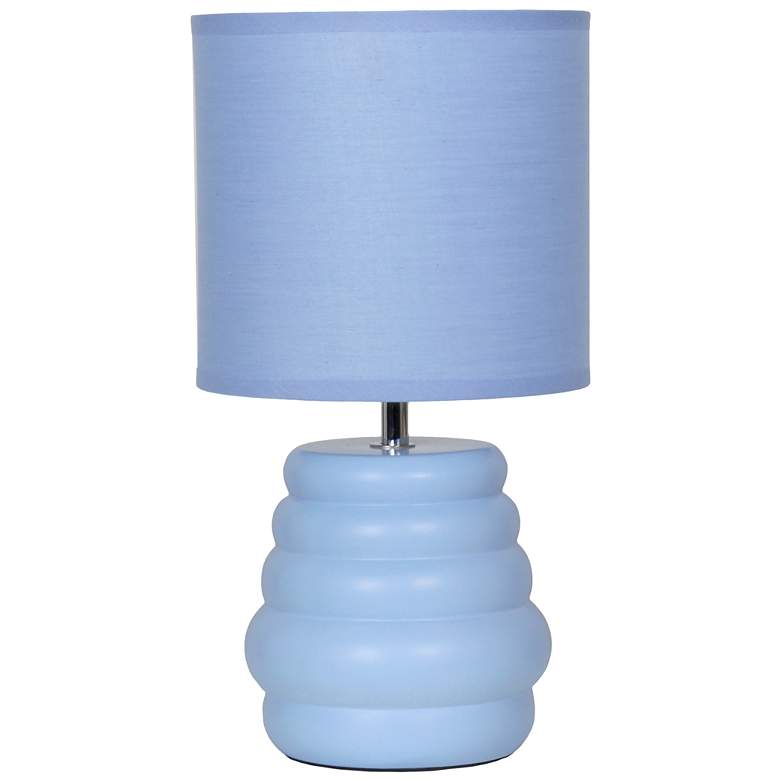 Image 2 Simple Designs 12.68" Chic Glow Stacked Tb Lp, Mono Fbc Shade, Light Blue