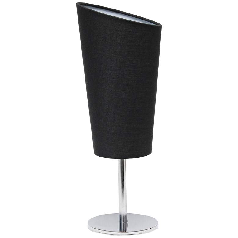 Image 2 Simple Designs 12 1/2 inchH Black Shade Chrome Accent Table Lamp