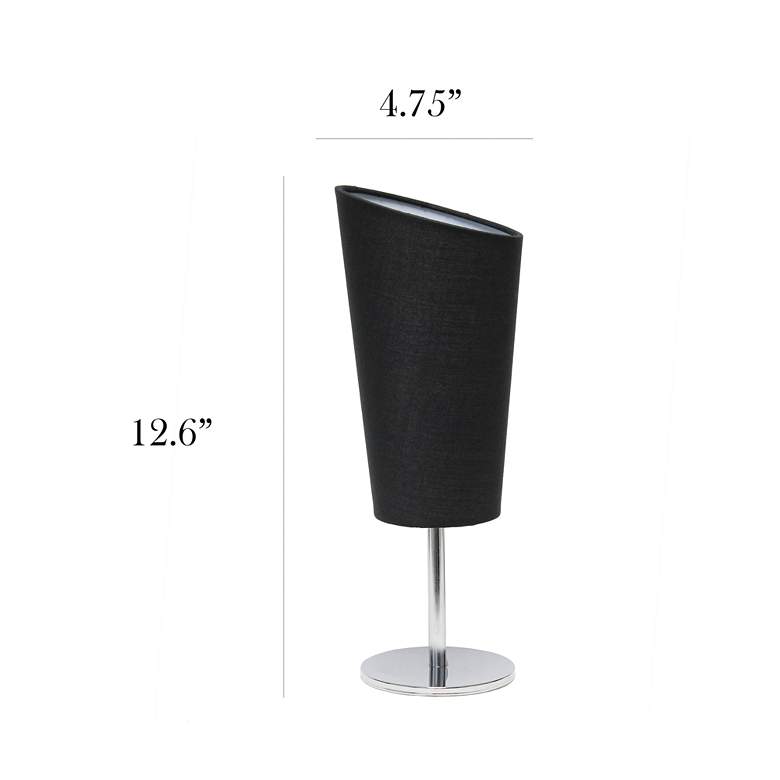 Image 4 Simple Designs 12 1/2 inchH Black Shade Chrome Accent Table Lamp more views