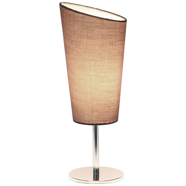 Image 7 Simple Designs 12 1/2 inchH Gray Shade Chrome Accent Table Lamp more views