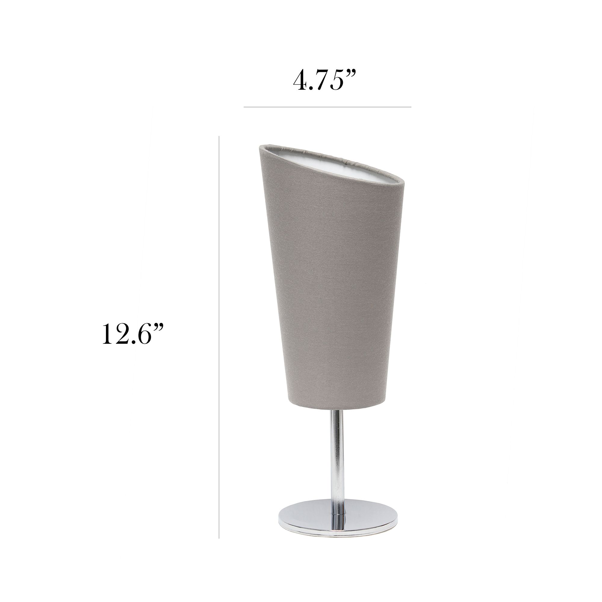 Simple Designs 12 1/2"H Gray Shade Chrome Accent Table Lamp