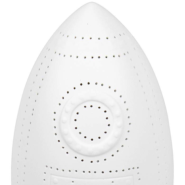 Image 3 Simple Designs 12 1/2 inchH White Porcelain Rocketship Accent Table Lamp more views