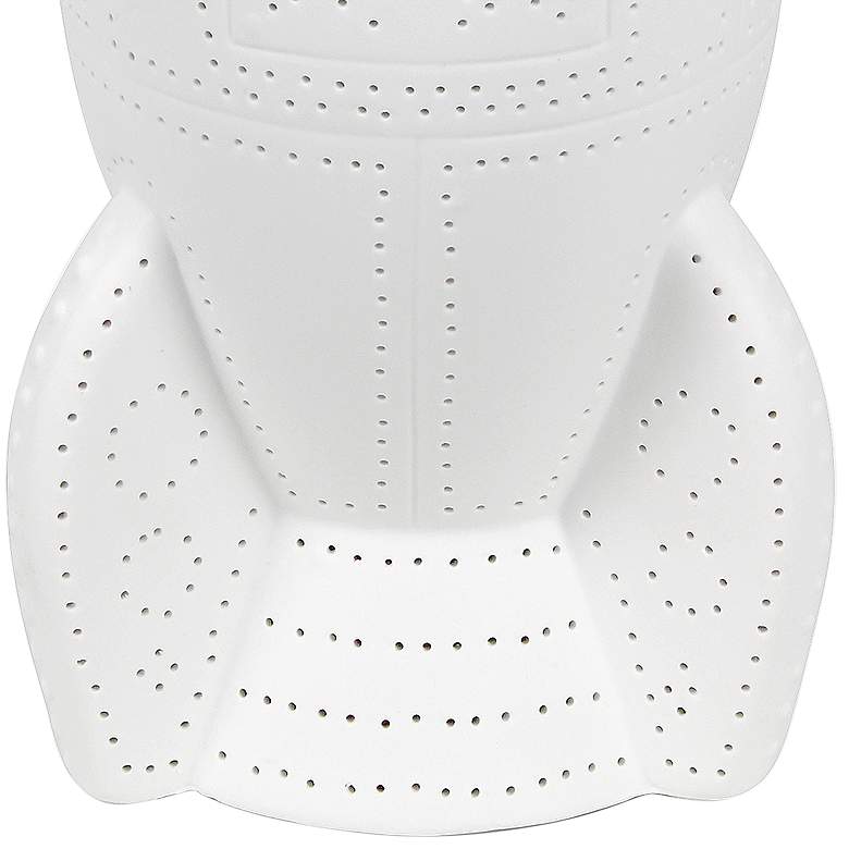 Image 4 Simple Designs 12 1/2"H White Porcelain Rocketship Accent Table Lamp more views