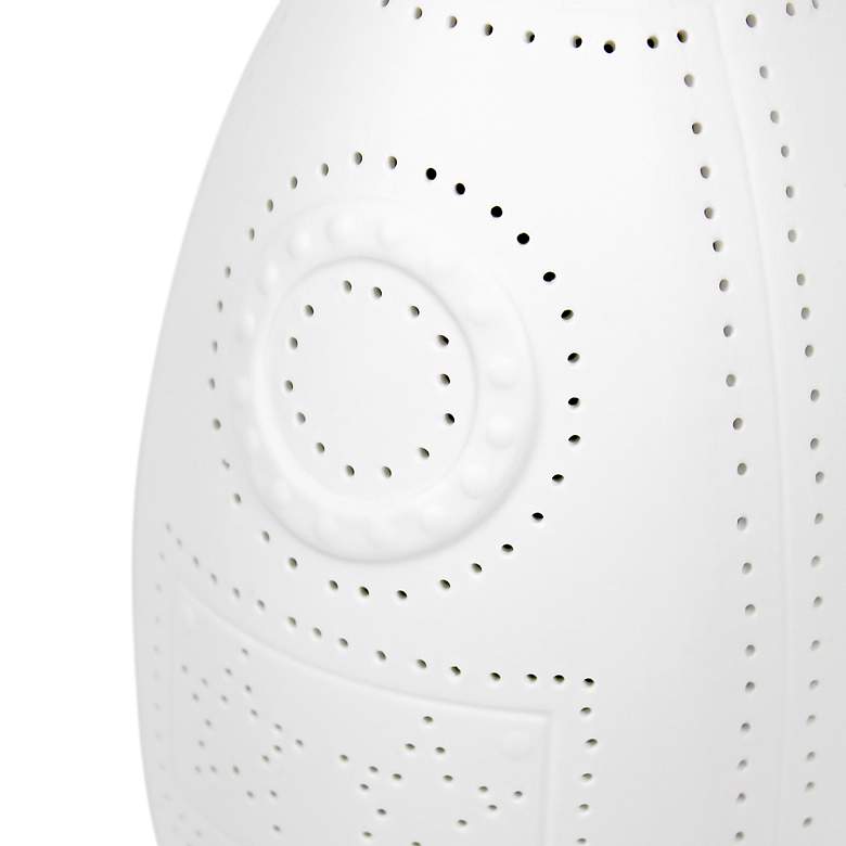 Image 6 Simple Designs 12 1/2 inchH White Porcelain Rocketship Accent Table Lamp more views