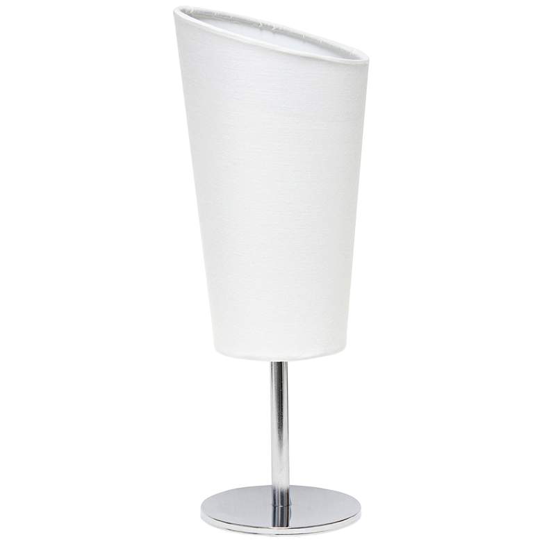 Image 2 Simple Designs 12 1/2 inchH White Shade Chrome Accent Table Lamp