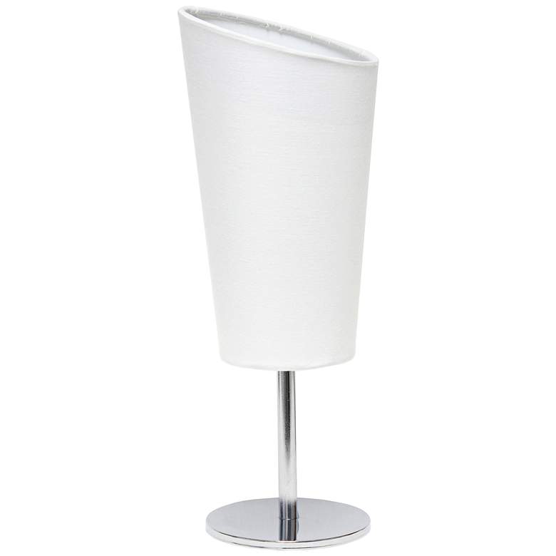 Image 2 Simple Designs 12 1/2"H White Shade Chrome Accent Table Lamp