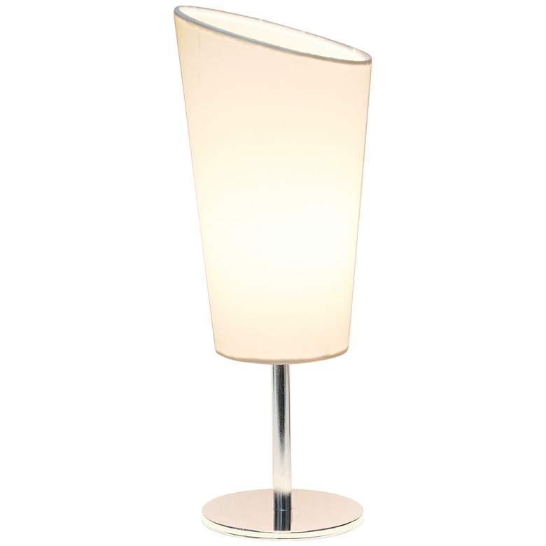 Image 7 Simple Designs 12 1/2 inchH White Shade Chrome Accent Table Lamp more views