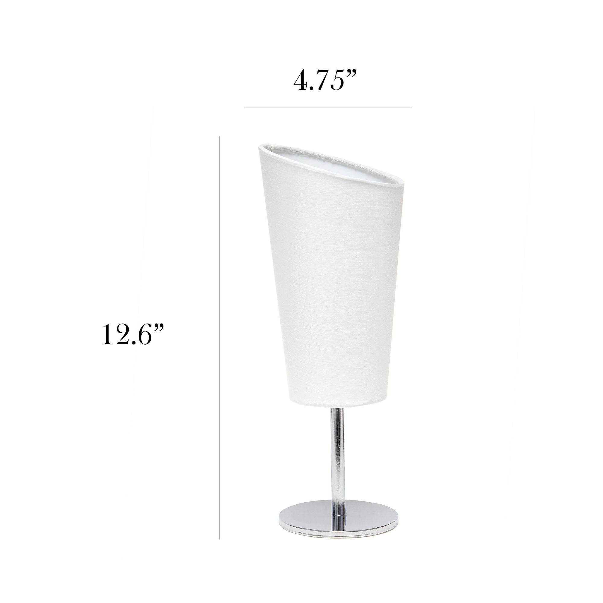 Simple Designs 12 1/2"H White Shade Chrome Accent Table Lamp
