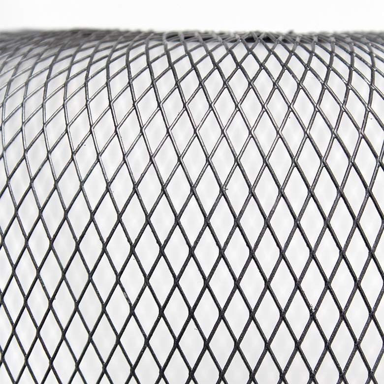 Image 5 Simple Designs 12 1/4"H Black Metal Mesh Accent Table Lamp more views