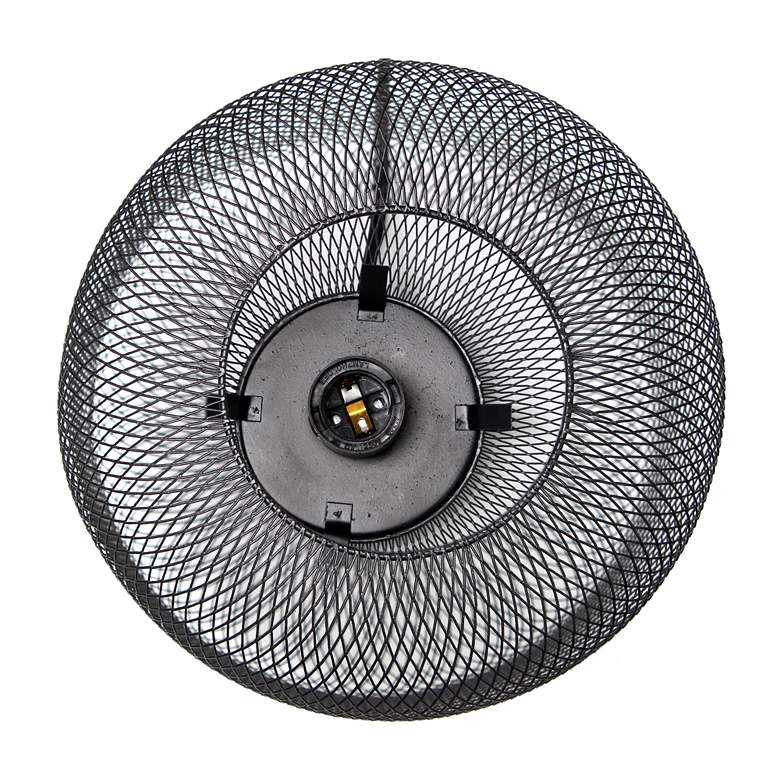 Image 7 Simple Designs 12 1/4"H Black Metal Mesh Accent Table Lamp more views