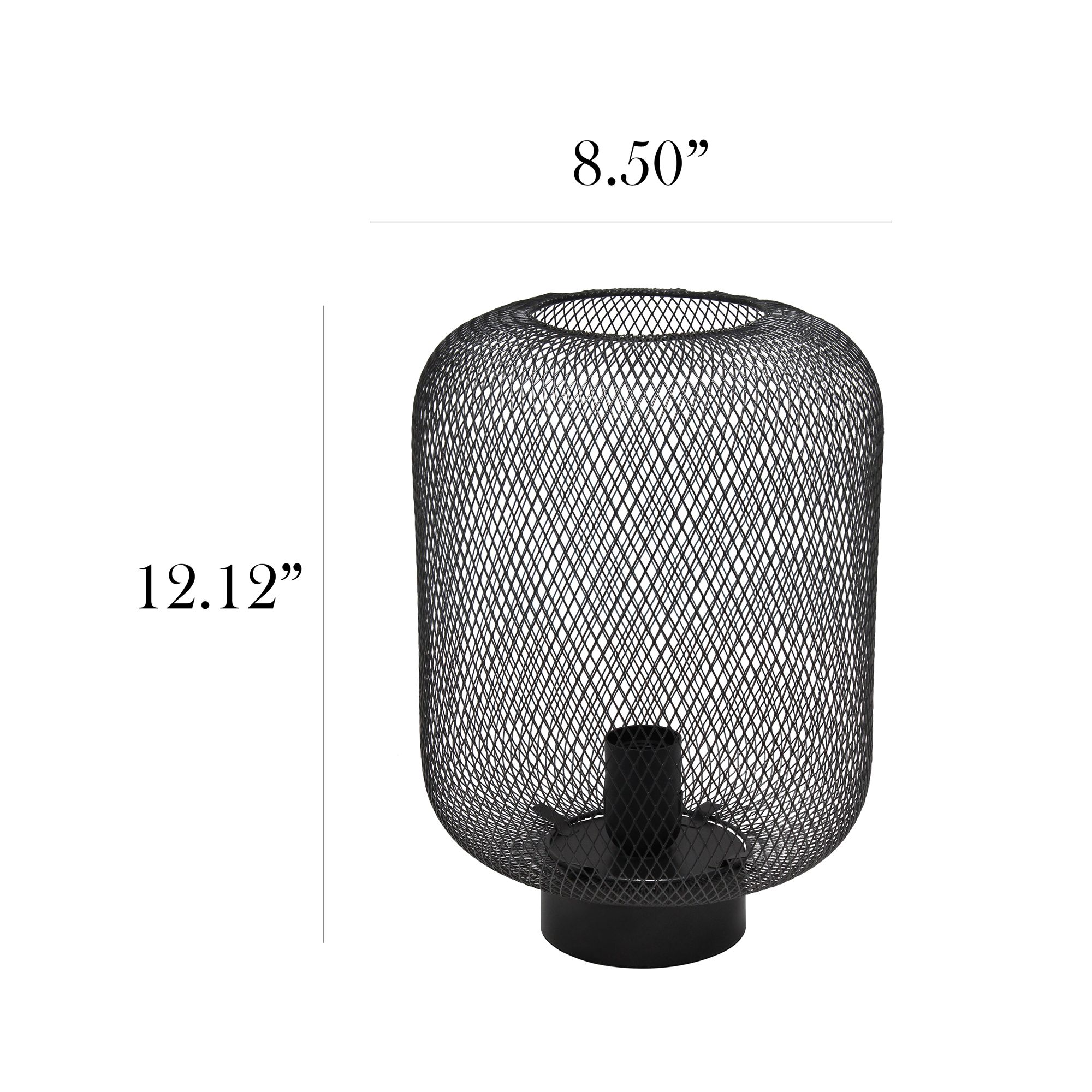 Simple Designs 12 1/4"H Black Metal Mesh Accent Table Lamp