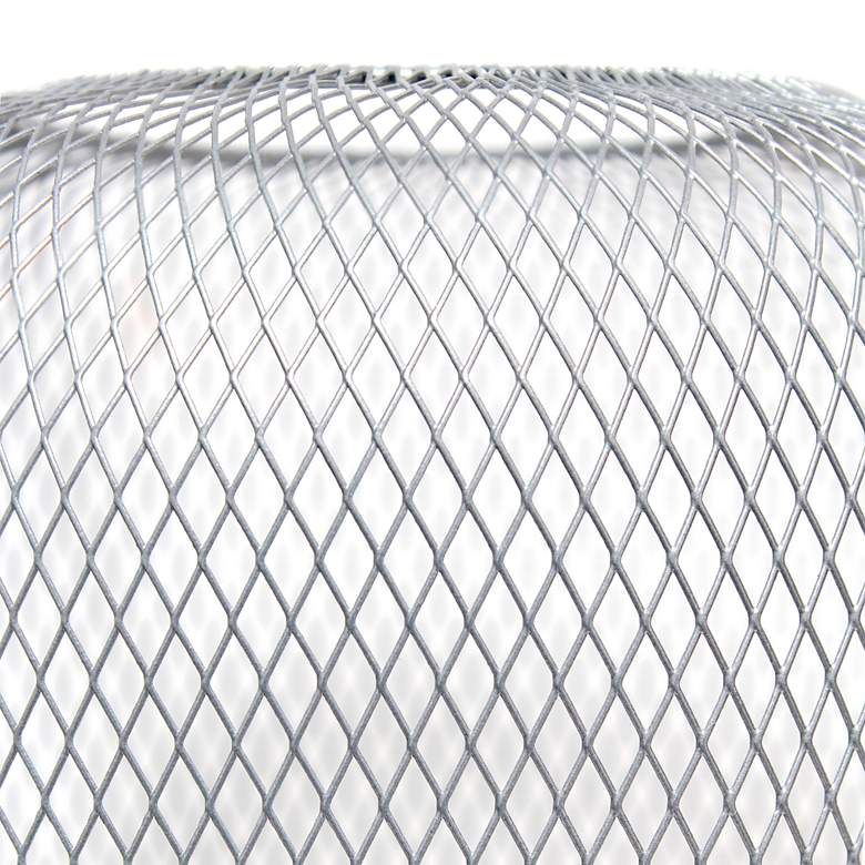 Image 4 Simple Designs 12 1/4 inchH Gray Metal Mesh Accent Table Lamp more views