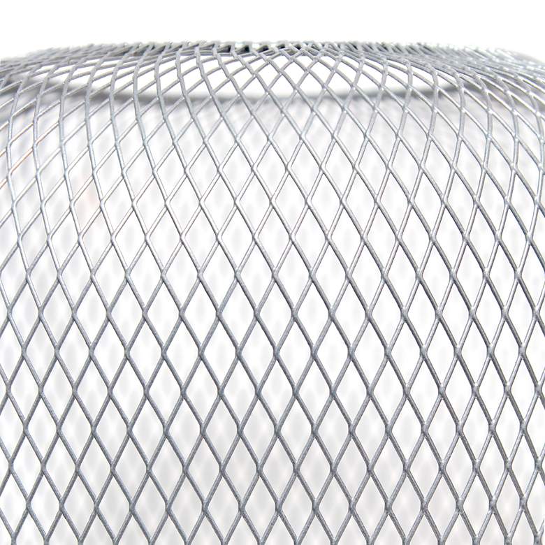 Image 4 Simple Designs 12 1/4"H Gray Metal Mesh Accent Table Lamp more views