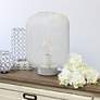 Simple Designs 12 1/4"H White Metal Mesh Accent Table Lamp