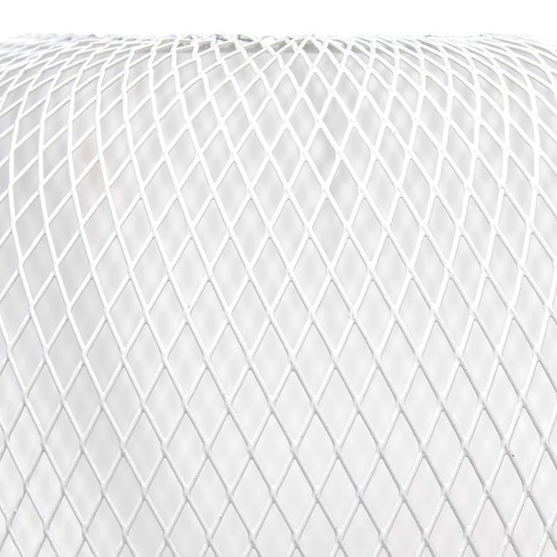 Image 4 Simple Designs 12 1/4 inchH White Metal Mesh Accent Table Lamp more views