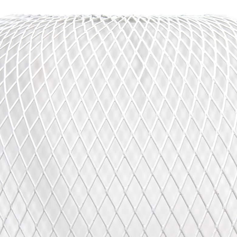 Image 4 Simple Designs 12 1/4"H White Metal Mesh Accent Table Lamp more views