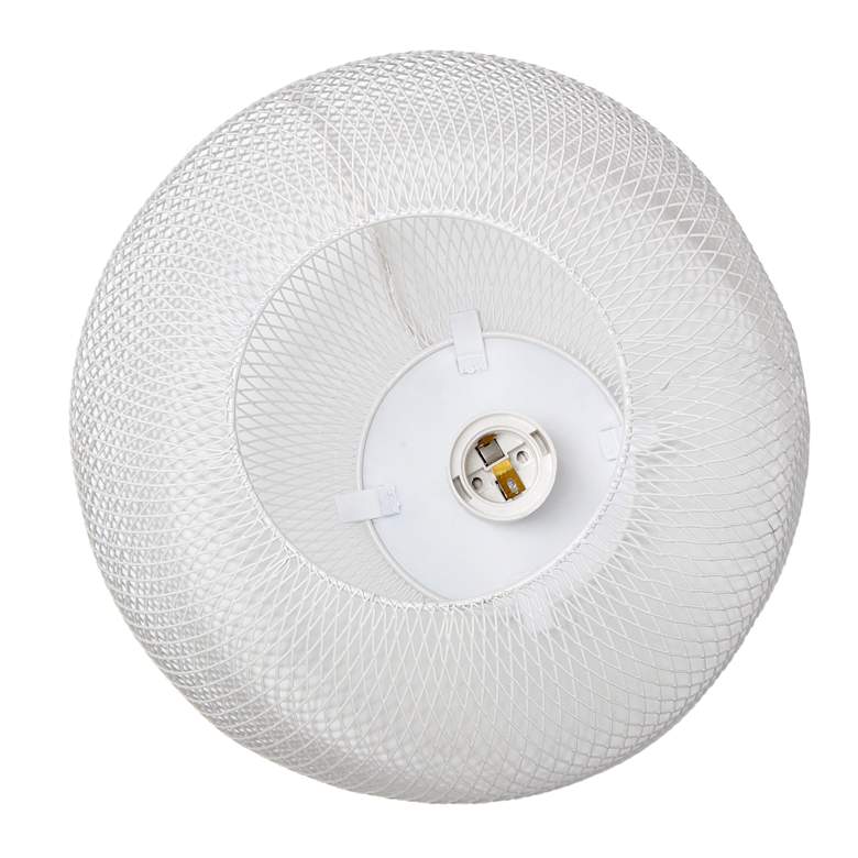 Image 7 Simple Designs 12 1/4"H White Metal Mesh Accent Table Lamp more views