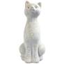 Simple Designs 12 1/4"H White Porcelain Kitty Cat Accent Table Lamp