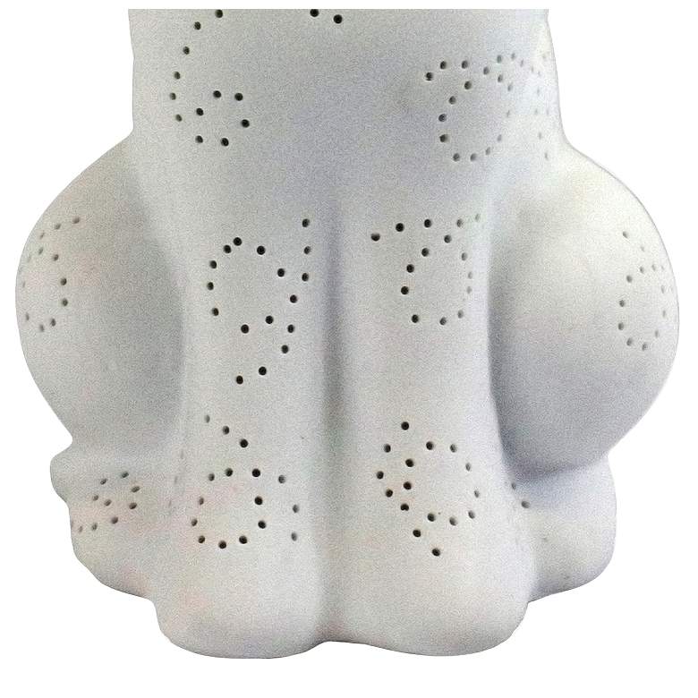 Image 3 Simple Designs 12 1/4 inchH White Porcelain Kitty Cat Accent Table Lamp more views