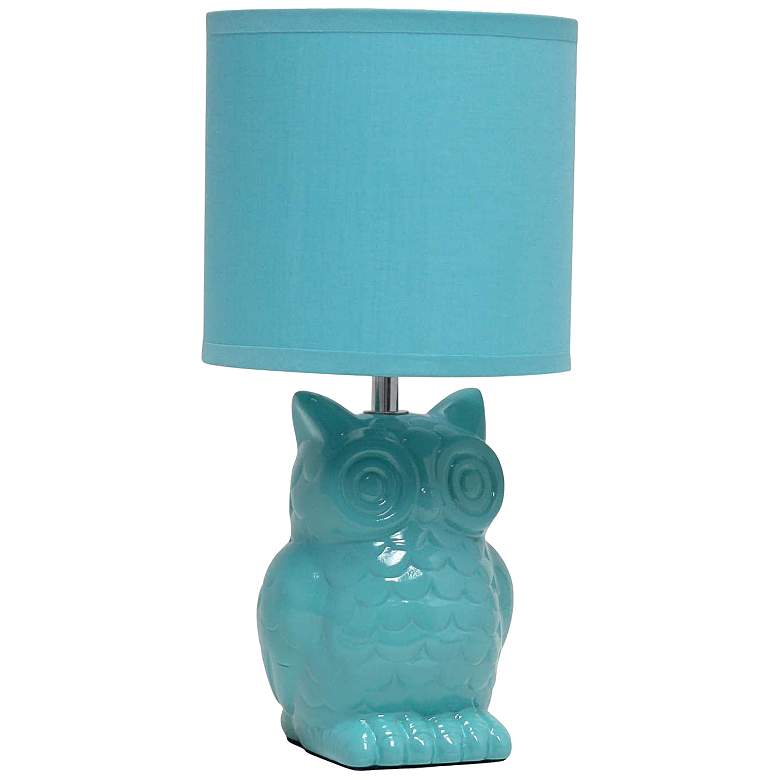 Image 1 Simple Designs 12 3/4 inch High Blue Ceramic Accent Table Lamp
