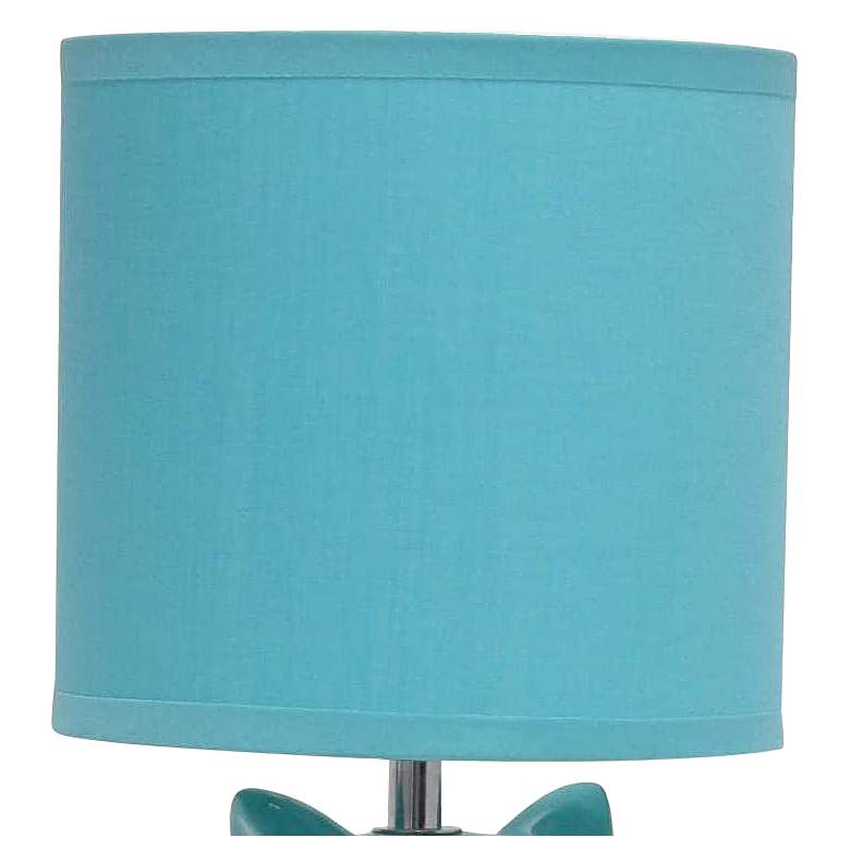 Image 2 Simple Designs 12 3/4 inch High Blue Ceramic Accent Table Lamp more views