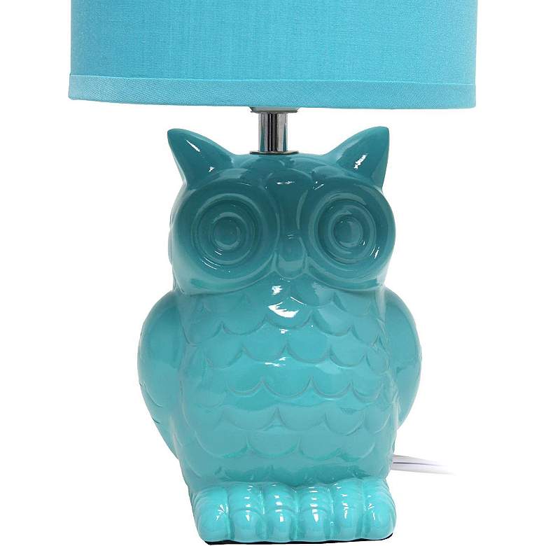 Image 6 Simple Designs 12 3/4" High Blue Ceramic Accent Table Lamp more views