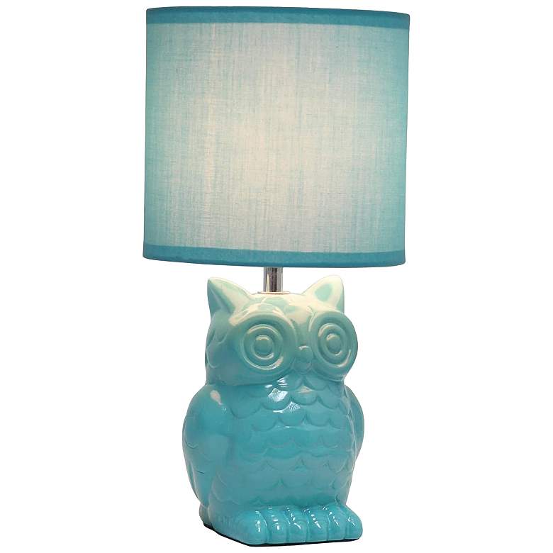 Image 7 Simple Designs 12 3/4" High Blue Ceramic Accent Table Lamp more views