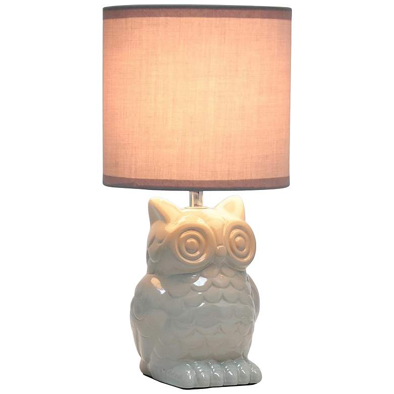 Image 7 Simple Designs 12 3/4 inch High Gray Ceramic Accent Table Lamp more views