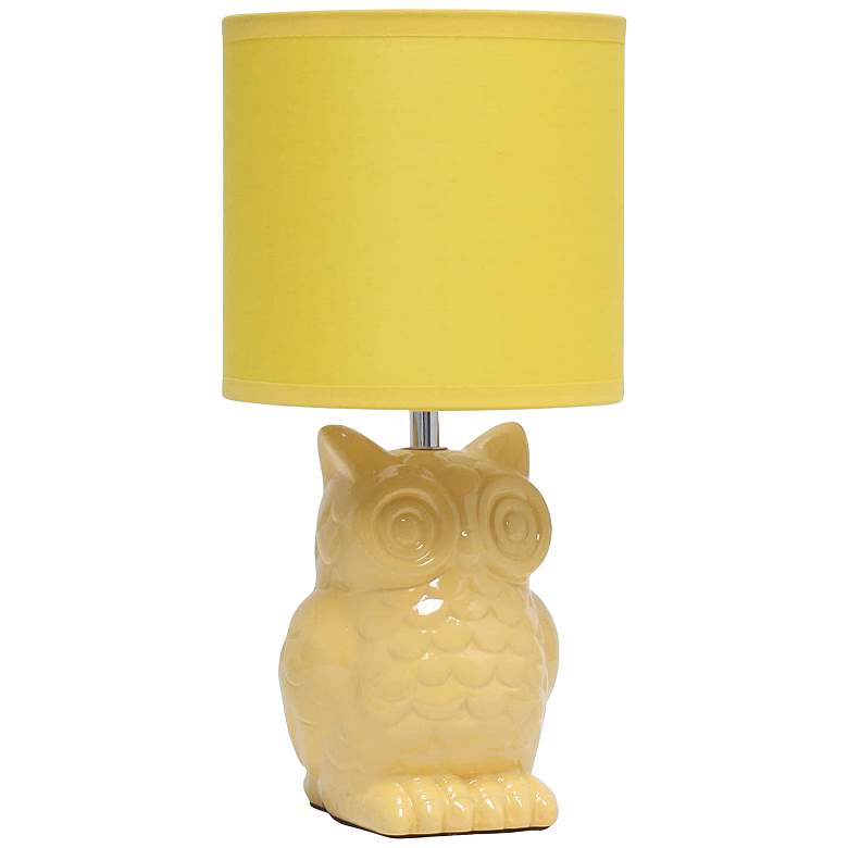Image 2 Simple Designs 12 3/4 inch High Yellow Ceramic Accent Table Lamp