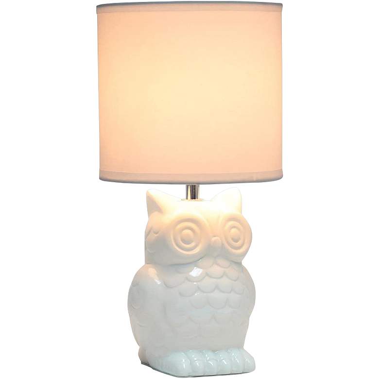 Image 2 Simple Designs 12 3/4 inchH Off-White Ceramic Accent Table Lamp