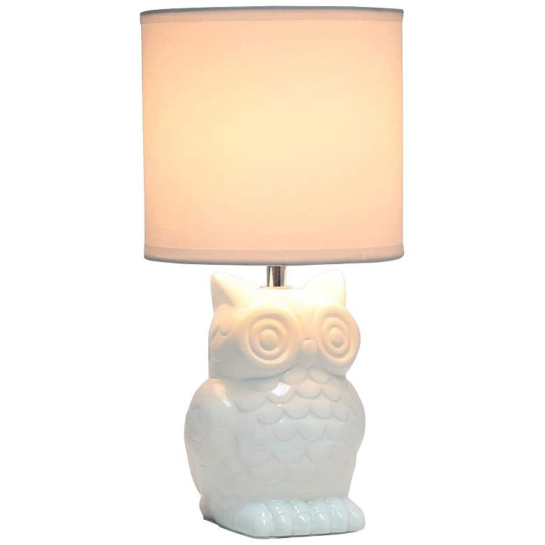 Image 7 Simple Designs 12 3/4 inchH Off-White Ceramic Accent Table Lamp more views