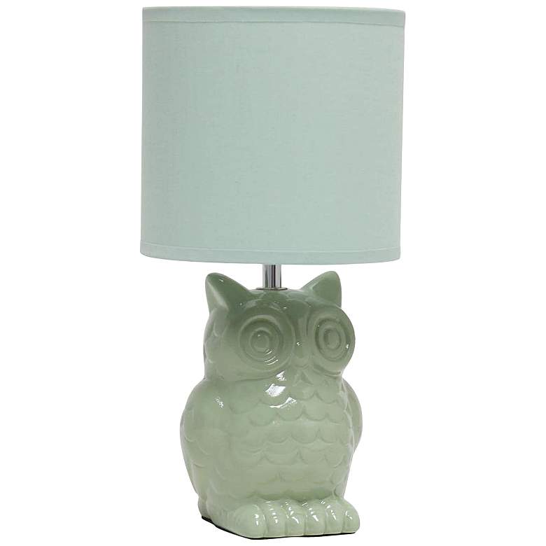 Image 2 Simple Designs 12 3/4"H Sage Green Ceramic Accent Table Lamp