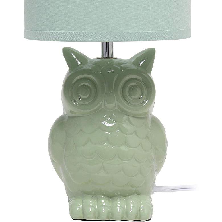 Image 7 Simple Designs 12 3/4"H Sage Green Ceramic Accent Table Lamp more views