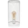 Simple Designs 12 3/4"H White Mesh Cylinder Accent Lamp