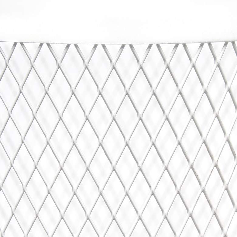 Image 5 Simple Designs 12 3/4"H White Mesh Cylinder Accent Lamp more views