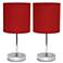 Simple Designs 12" High Chrome Accent Table Lamps Set of 2