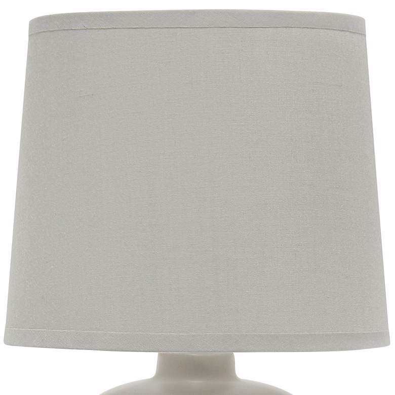 Image 3 Simple Designs 12" High Faux Dark Wood and Gray Ceramic Accent Lamp more views