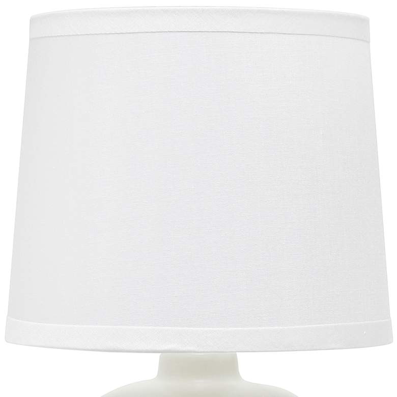 Image 3 Simple Designs 12 inch High Faux Wood Off-White Ceramic Accent Table Lamp more views