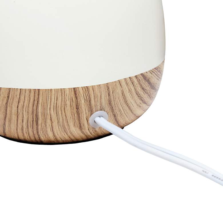 Image 5 Simple Designs 12" High Faux Wood Off-White Ceramic Accent Table Lamp more views