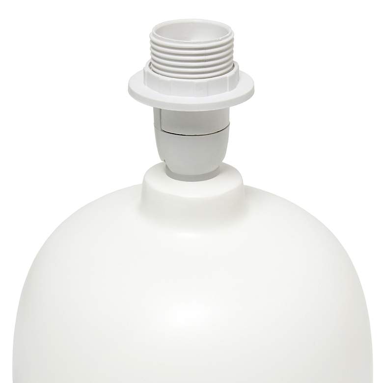 Image 6 Simple Designs 12" High Faux Wood Off-White Ceramic Accent Table Lamp more views